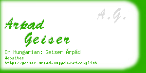 arpad geiser business card